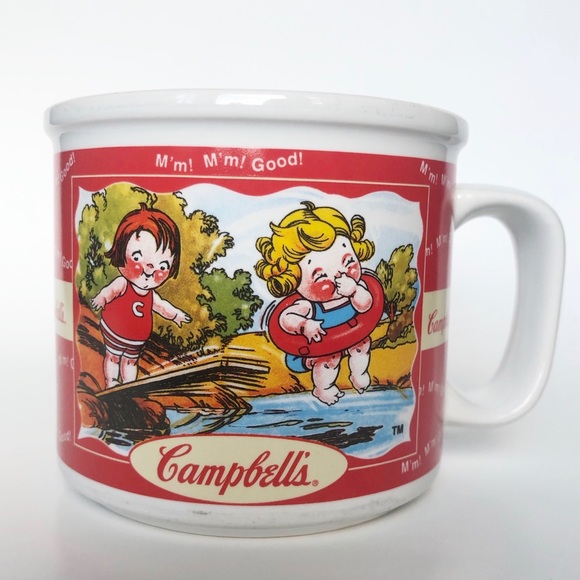 Campbell's Soup Kids Spring Summer Soup Coffee Tea Ceramic Wide Mouth Mug Cup 98 - Picture 1 of 12